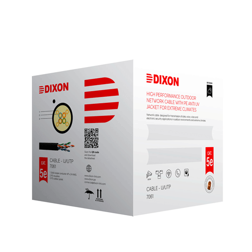 CABLE U/UTP CAT 5E NEGRO PARA EXTERIORES DIXON 7061