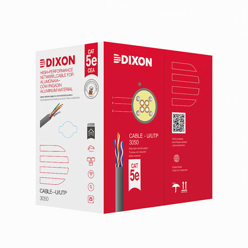 CABLE U/UTP CCA CAT 5E ALUMINIO GRIS PARA INTERIORES DIXON 3050