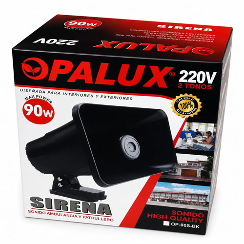 SIRENA 220 VAC 90 WATTS 80 HM OPALUX OP-90S-BK