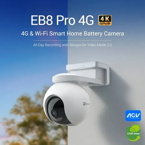 KIT CAMARA IP PT 4K EXTERIOR 4G ( WIFI ) + PANEL SOLAR EZVIZ CS-EB8 PRO /SP - Imagen 2